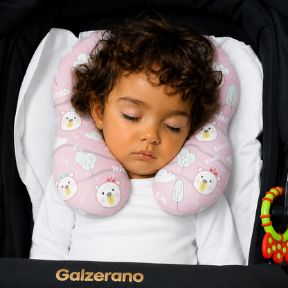 Protetor de Pescoço para Bebê Ursa Rosa