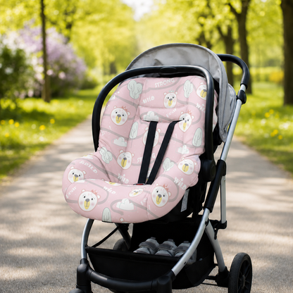 Capa para Bebê Conforto Universal Ursa Rosa