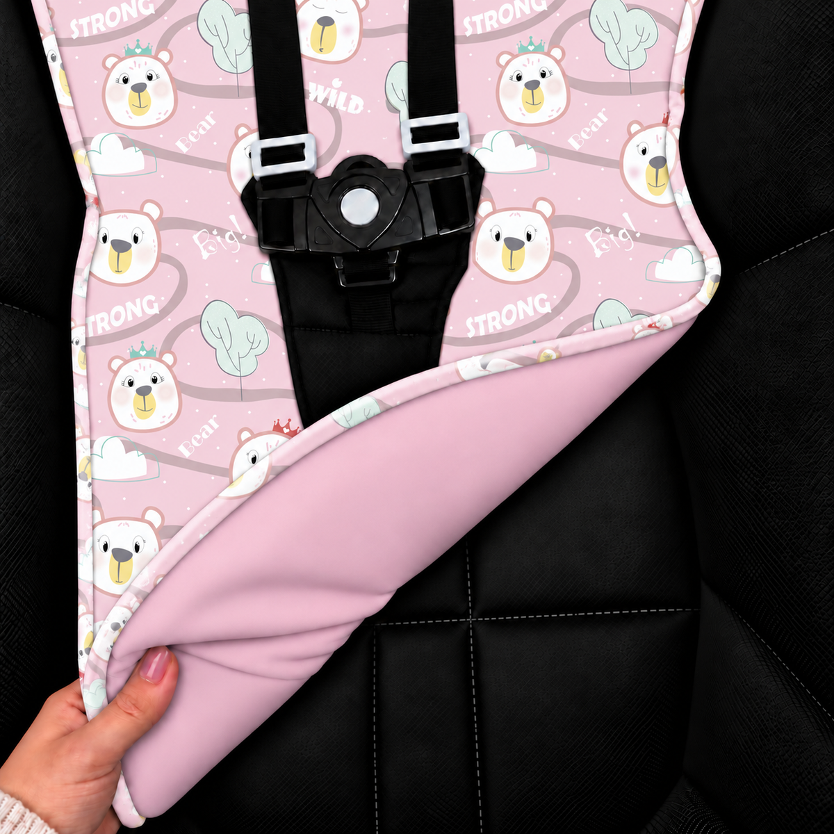 Capa para Carrinho de Bebê Universal Ursa Rosa