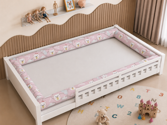 Kit Rolinhos 4 Peças para Cama Casal Ursa Rosa
