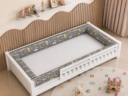 Kit Rolinhos 4 Peças para Cama Solteiro Urso Ted c/ Cinza
