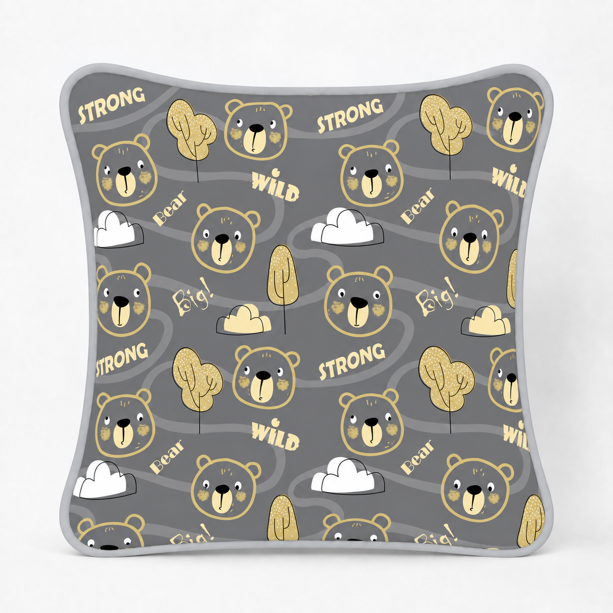 Almofada Decorativa 30cm x 30cm Urso Ted c/ Cinza