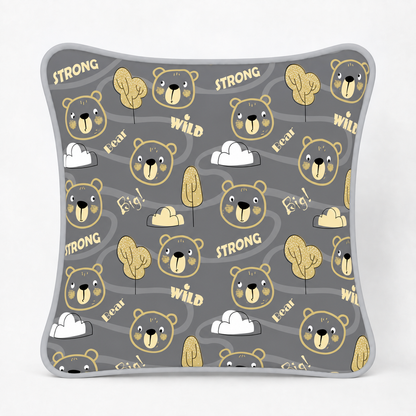 Almofada Decorativa 30cm x 30cm Urso Ted c/ Cinza