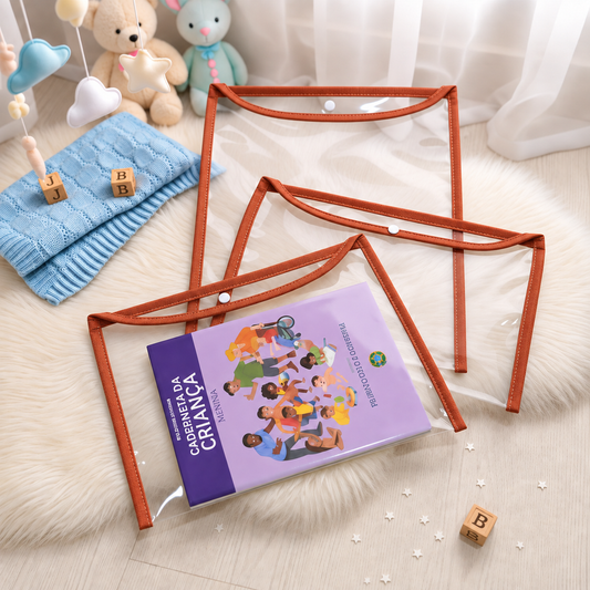 Kit com 3 Capas Organizadoras para Certidão e Documentos Terracota