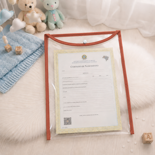 Capa para Certidão de Nascimento Terracota