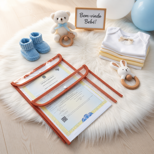 Kit com 2 Capas Organizadoras para Certidão e Documentos Terracota