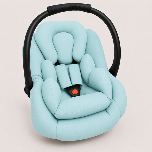 Kit para Bebê Conforto 3 Peças Dupla Face Azul Turquesa