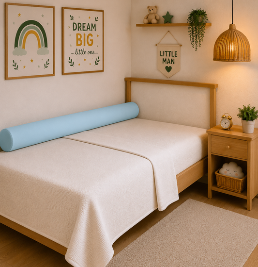 Rolinho Lateral para Cama Solteiro e Casal Azul Turquesa