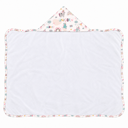 Toalha de Banho com Capuz Forrada Plush Atoalhado Premium 1M x 70cm Unicórnio