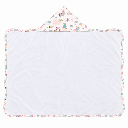 Toalha de Banho com Capuz Forrada Plush Atoalhado Premium 1M x 70cm Unicórnio