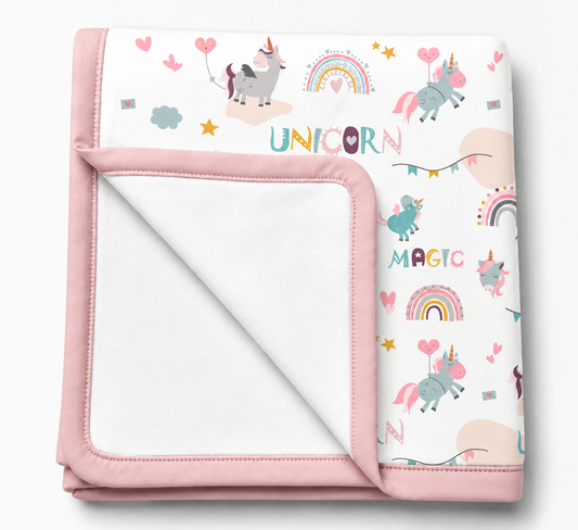Manta Flanelada Soft Premium Dupla 90 x 70 cm Unicórnio