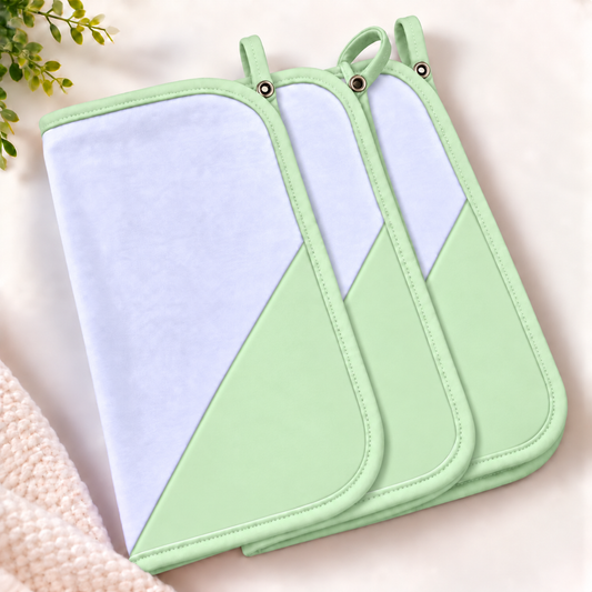 Toalha de Boca Malha Dupla Penteada Premium Verde Claro | Kit com 3 Unidades