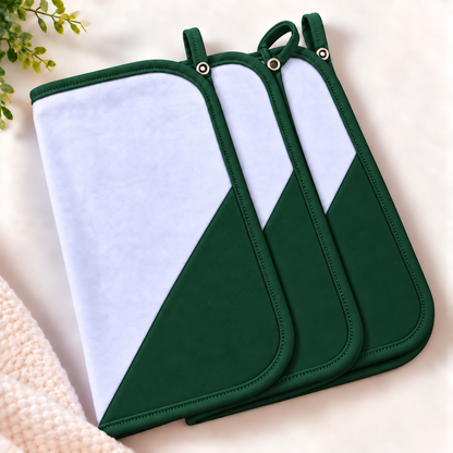 Toalha de Boca Malha Dupla Penteada Premium Verde Escuro | Kit com 3 Unidades