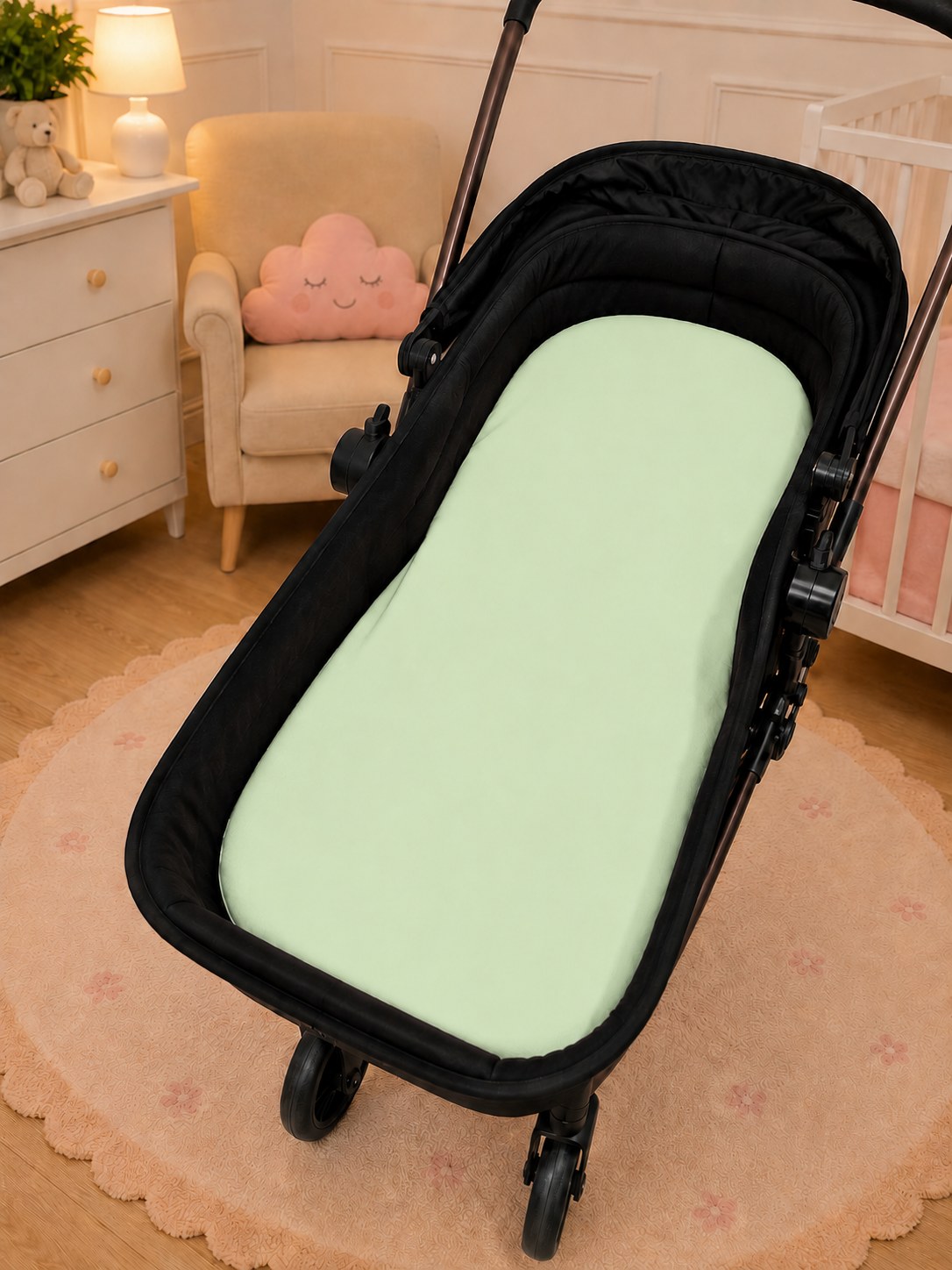Colchão para Carrinho Moisés Premium 5cm Verde