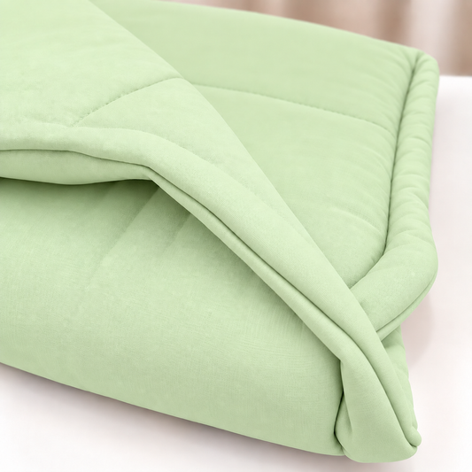 Edredom Estampado Dupla Face para Mini Berço Verde Claro