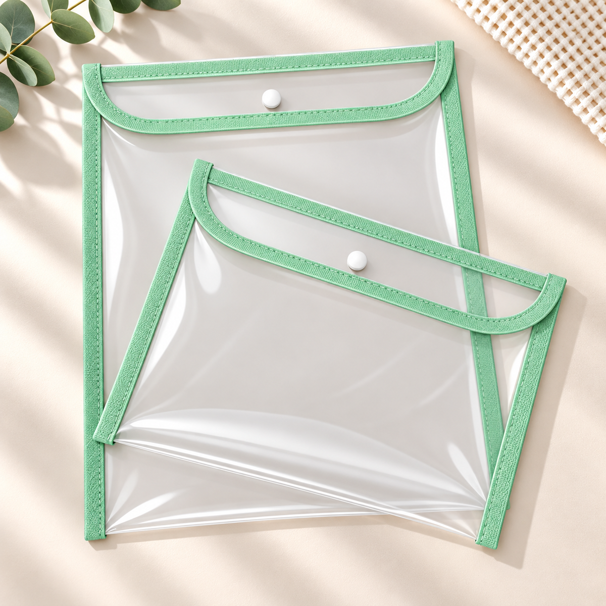 Kit com 2 Capas Organizadoras para Certidão e Documentos Verde Claro
