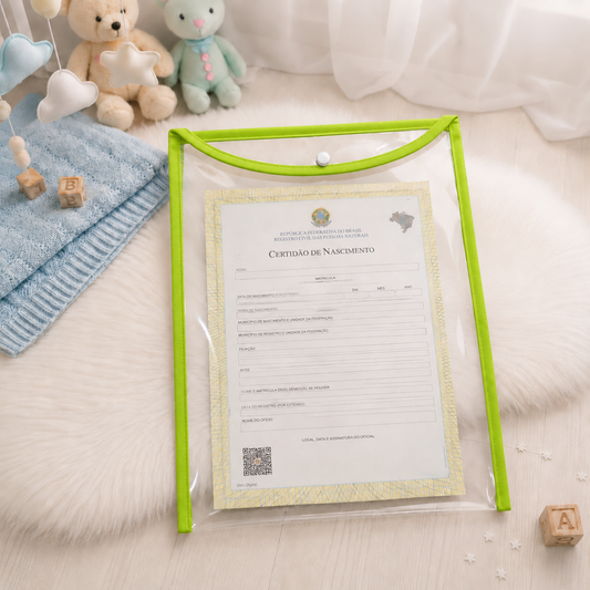 Capa para Certidão de Nascimento Verde Menta