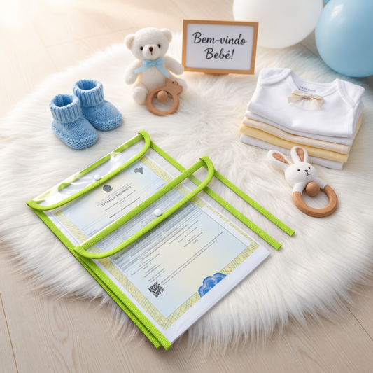 Kit com 2 Capas Organizadoras para Certidão e Documentos Verde Menta