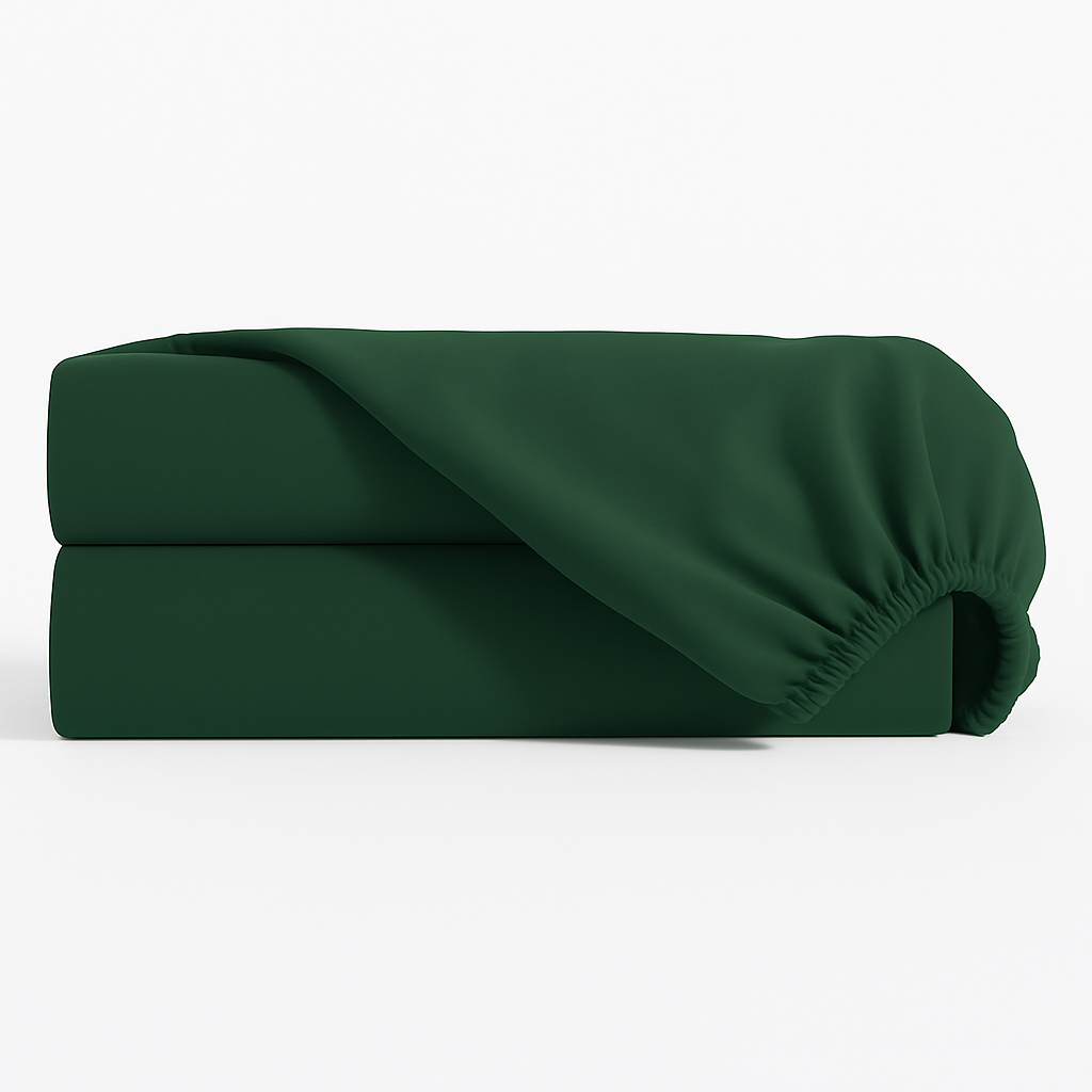 Lençol Estampado para Mini Berço 100% Algodão Verde Escuro