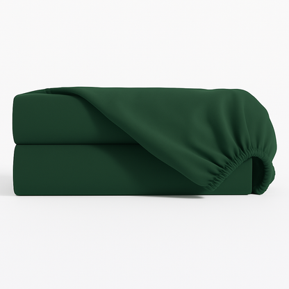 Lençol Estampado para Mini Berço 100% Algodão Verde Escuro