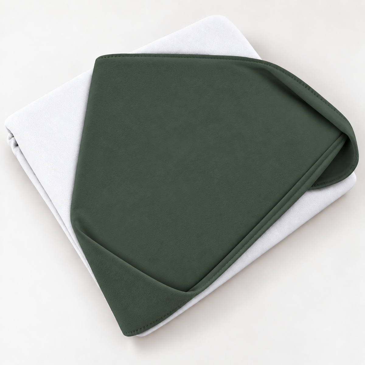 Toalha de Banho com Capuz Forrada Plush Atoalhado Premium 1M x 70cm Verde Escuro