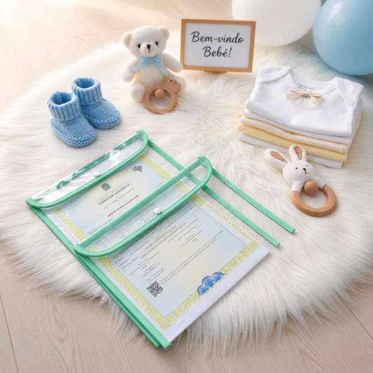 Kit com 2 Capas Organizadoras para Certidão e Documentos Verde Claro