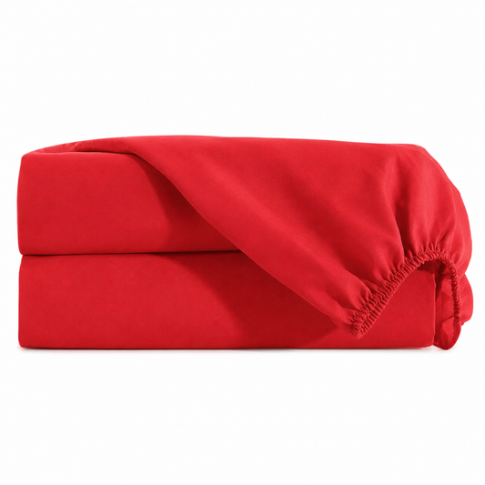 Lençol Estampado para Mini Berço 100% Algodão Vermelho