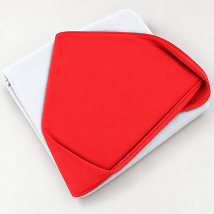 Toalha de Banho com Capuz Forrada Plush Atoalhado Premium 1M x 70cm Vermelho