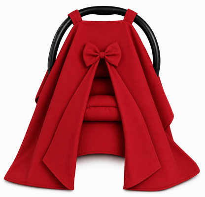 Kit para Bebê Conforto 4 Peças Dupla Face com Capota Tenda Vermelho
