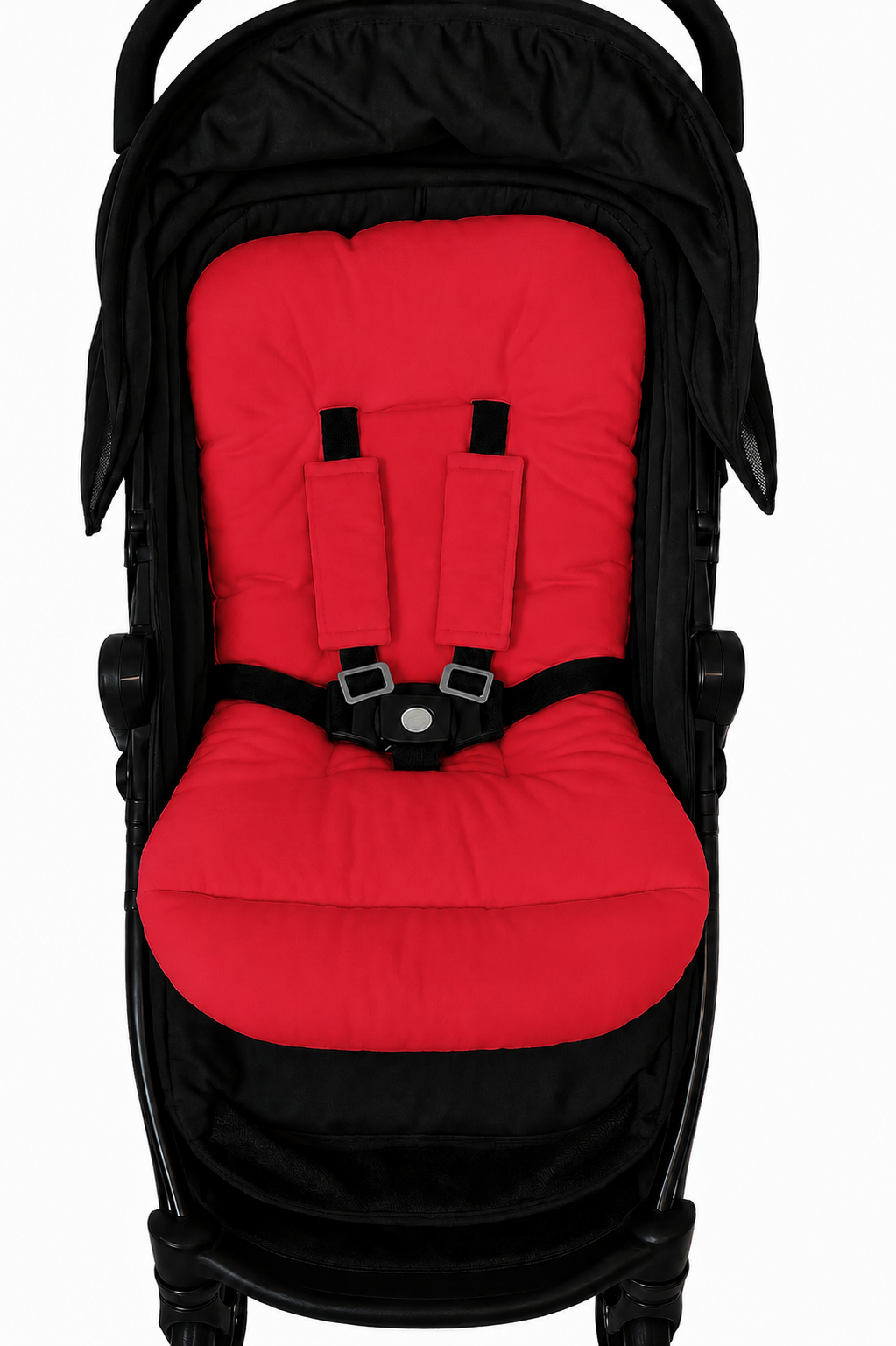 Kit Colchonetes 3 Peças para Carrinho & Bebê Conforto + Protetores de Cinto Vermelho