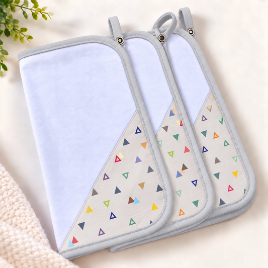 Toalha de Boca Malha Dupla Penteada Premium Vitória Cinza c/ Cinza | Kit com 3 Unidades
