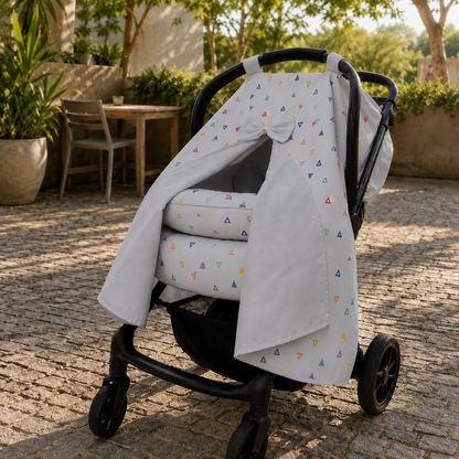 Capota para Bebê Conforto Tenda Dupla Face Vitória Cinza Verso Cinza