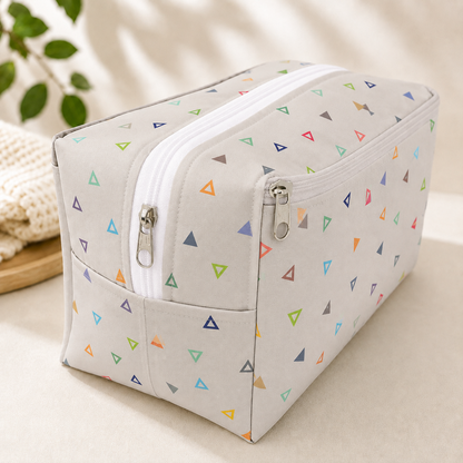 Necessaire Porta Fraldas e Lenço Umedecido 3 Compartimentos Vitória Cinza