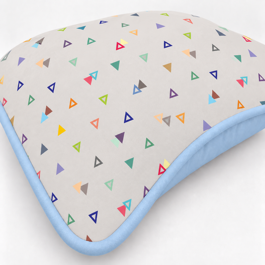 Almofada Decorativa 30cm x 30cm Vitória Cinza c/ Azul Bebê
