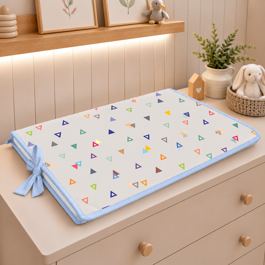 Trocador de Cômoda 70x45x3cm Vitória Cinza c/ Azul Bebê