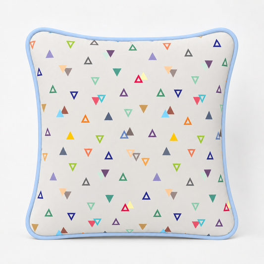 Almofada Decorativa 30cm x 30cm Vitória Cinza c/ Azul Bebê