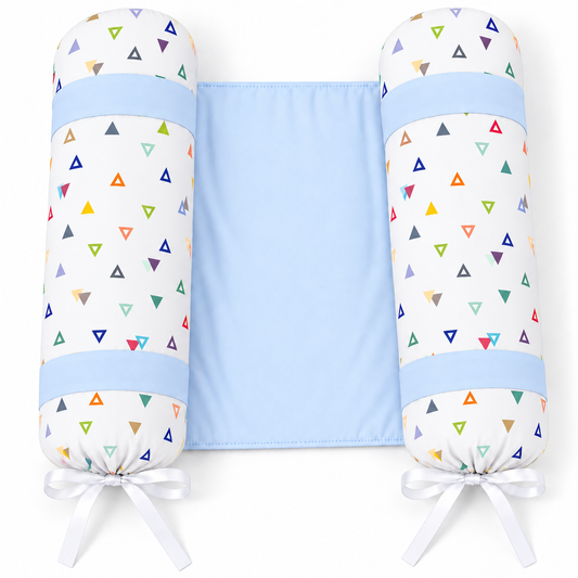 Rolinho Segura Bebê 35 x 30 cm Vitória Cinza c/ Azul Bebê
