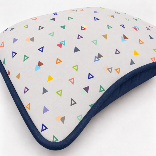 Almofada Decorativa 30cm x 30cm Vitória Cinza c/ Azul Marinho