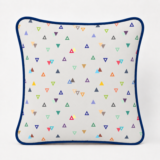 Almofada Decorativa 30cm x 30cm Vitória Cinza c/ Azul Marinho