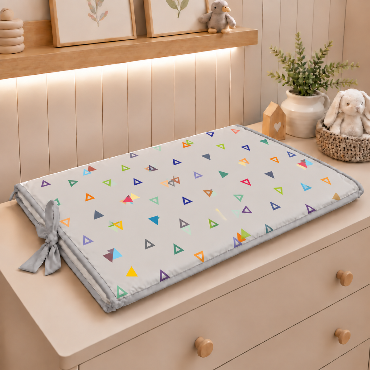 Trocador de Cômoda 70x45x3cm Vitória Cinza c/ Cinza