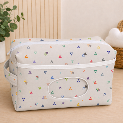 Necessaire Porta Fraldas e Lenço Umedecido 3 Compartimentos Vitória Cinza