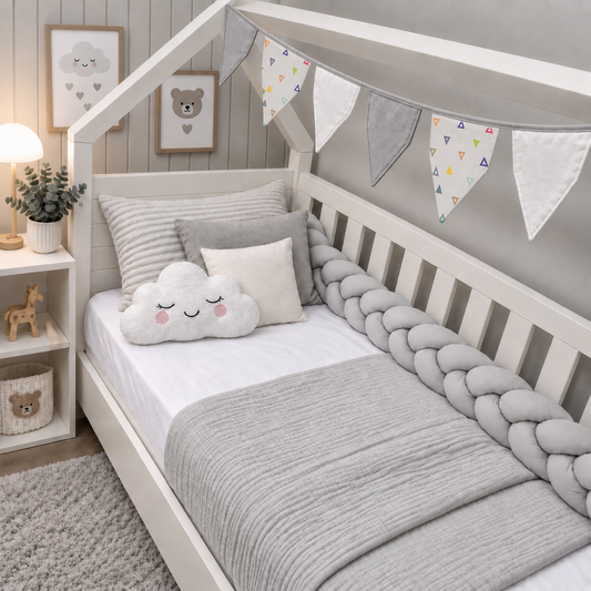 Bandeirinhas Decorativas 2,10m Vitória Cinza c/ Cinza