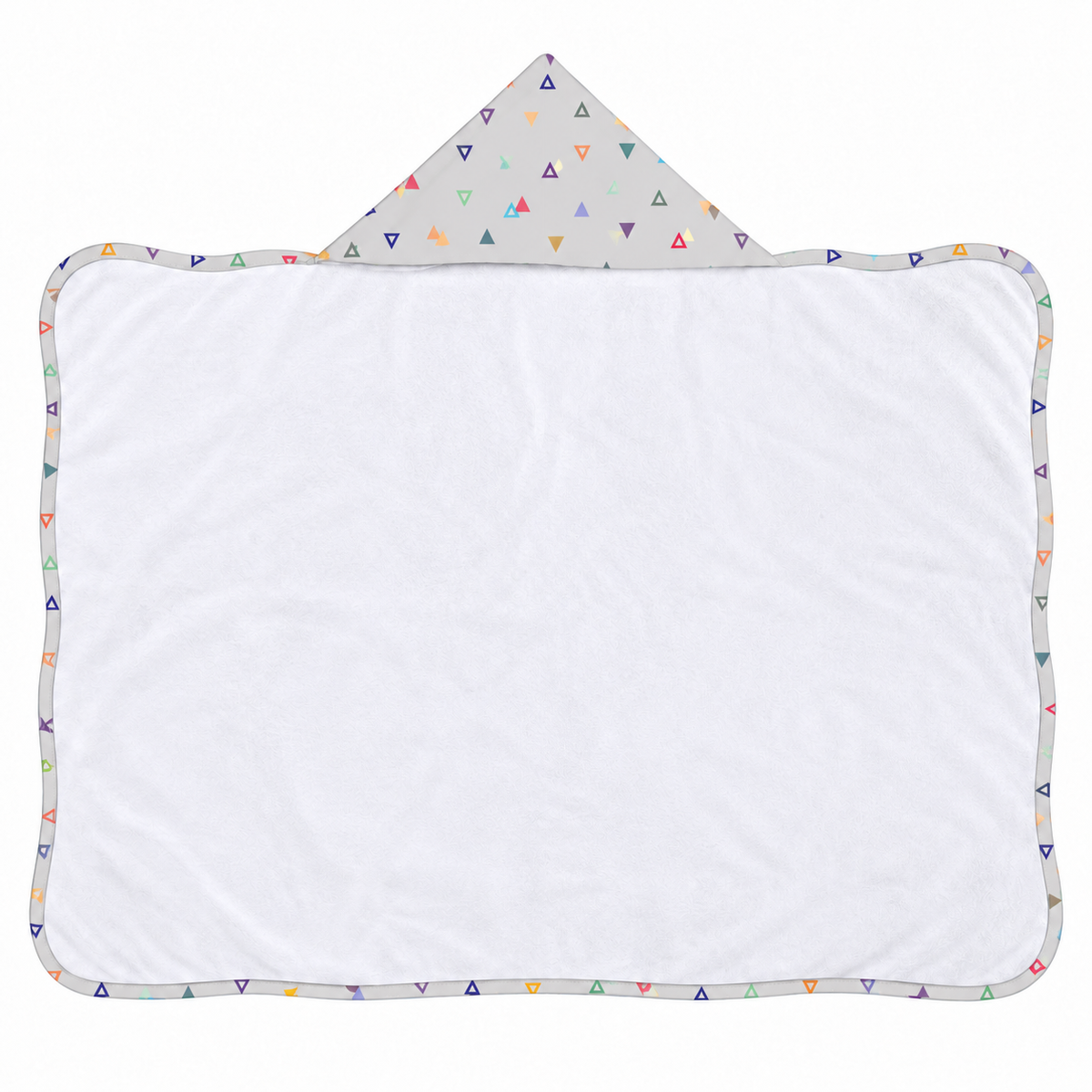 Toalha de Banho com Capuz Forrada Plush Atoalhado Premium 1M x 70cm Vitória Cinza c/ Azul Marinho