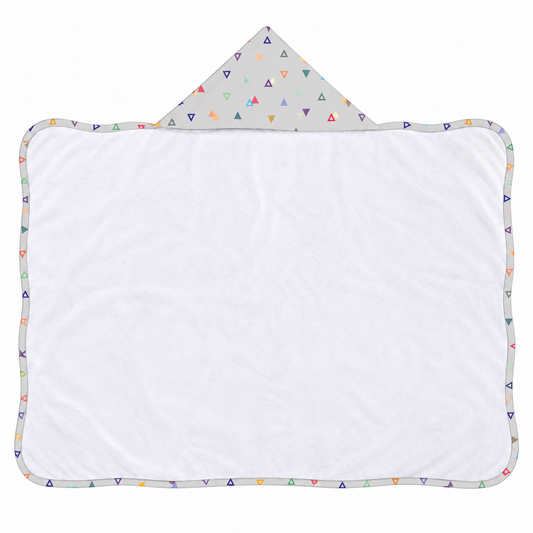 Toalha de Banho com Capuz Forrada Plush Atoalhado Premium 1M x 70cm Vitória Cinza c/ Cinza