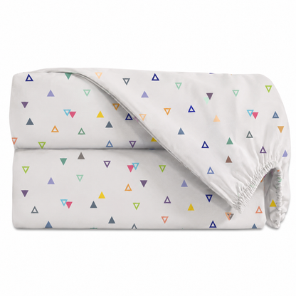Lençol Estampado para Mini Berço 100% Algodão Vitória Cinza