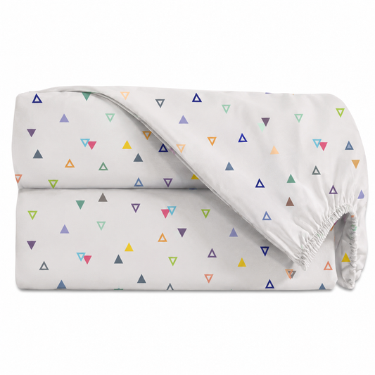 Lençol Estampado para Mini Berço 100% Algodão Vitória Cinza