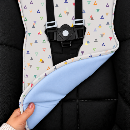 Capa para Carrinho de Bebê Universal Vitória Cinza c/ Azul Bebê