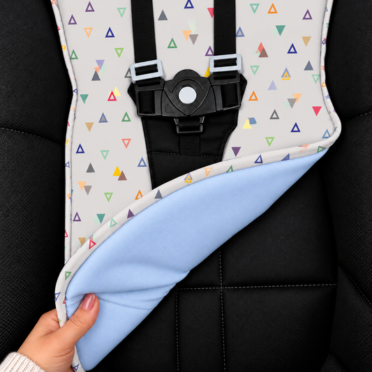 Capa para Carrinho de Bebê Universal Vitória Cinza c/ Azul Bebê