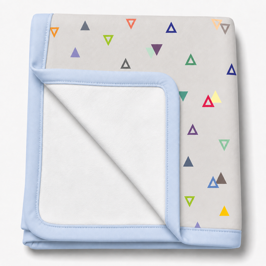 Manta Flanelada Soft Premium Dupla 90 x 70 cm Vitória Cinza c/ Azul