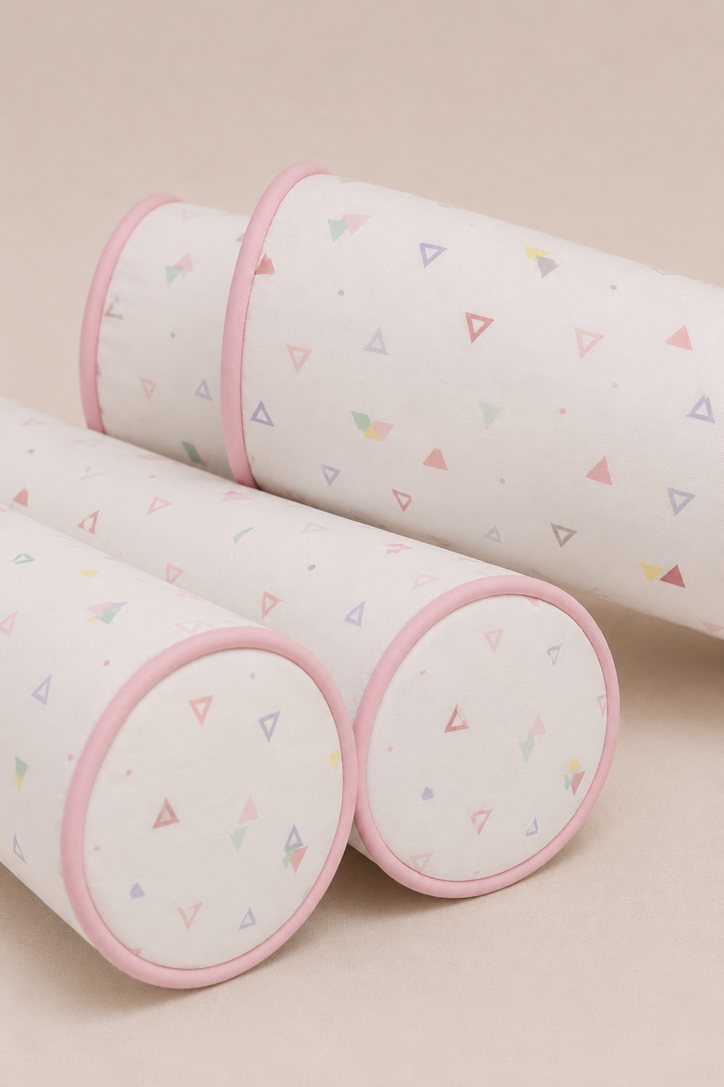Kit Rolinhos 4 Peças para Cama Solteiro Vitória Rosa